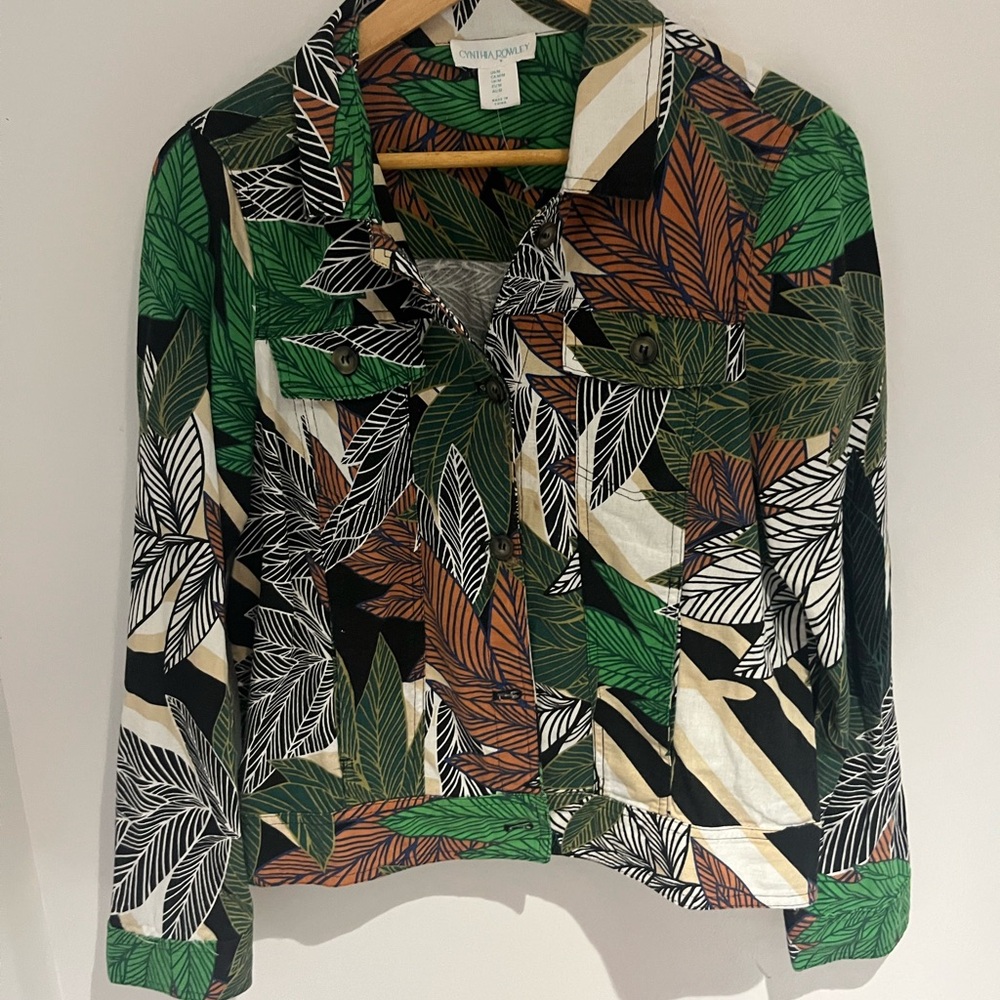 Cynthia Rowley Medium button down jacket jungle print - Picture 1 of 5